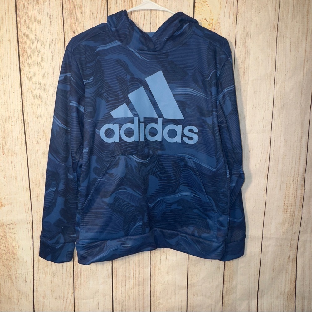 adidas Kids Blue Pattern Hoodie Sz 14/16​
